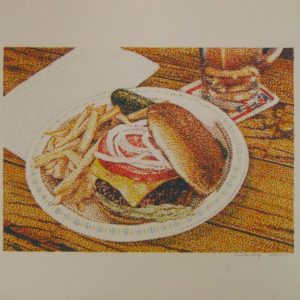 Cheeseburger and Beer serigraph