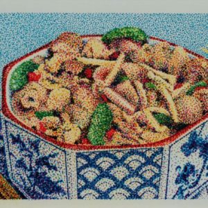 Chinese Dinner 1980 Felt Tip On Rag Board