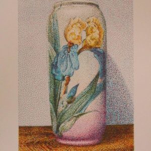 Hudson Vase with Iris Serigraph