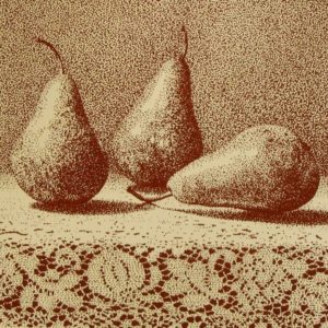 Pears on Tablecloth 1989 serigraph