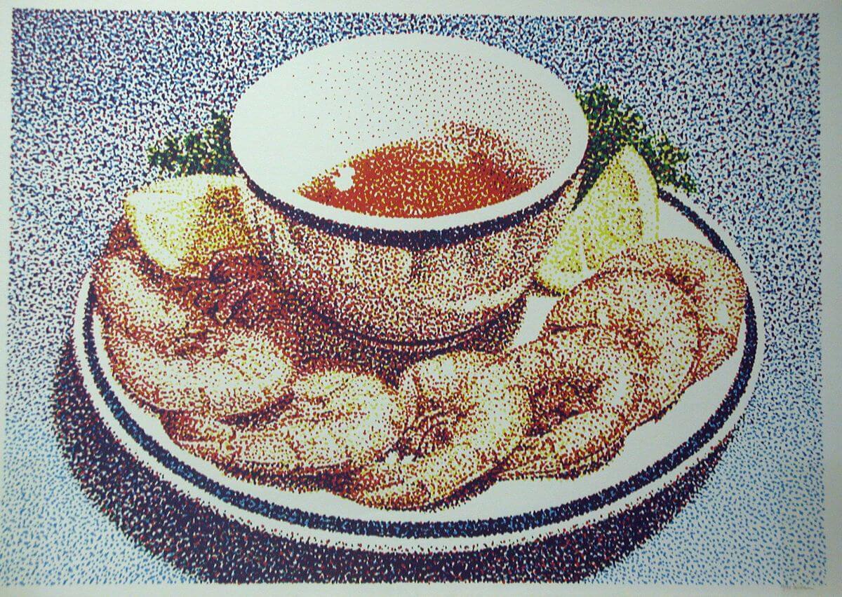 Shrimp cocktail large serigraph