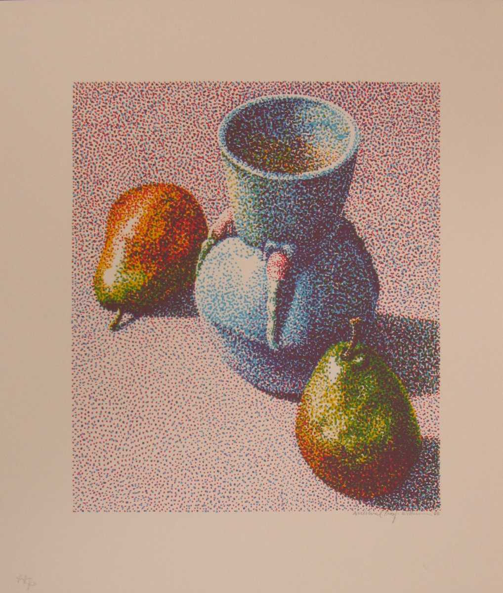 Topeo Pot and Pears 1986 serigraph