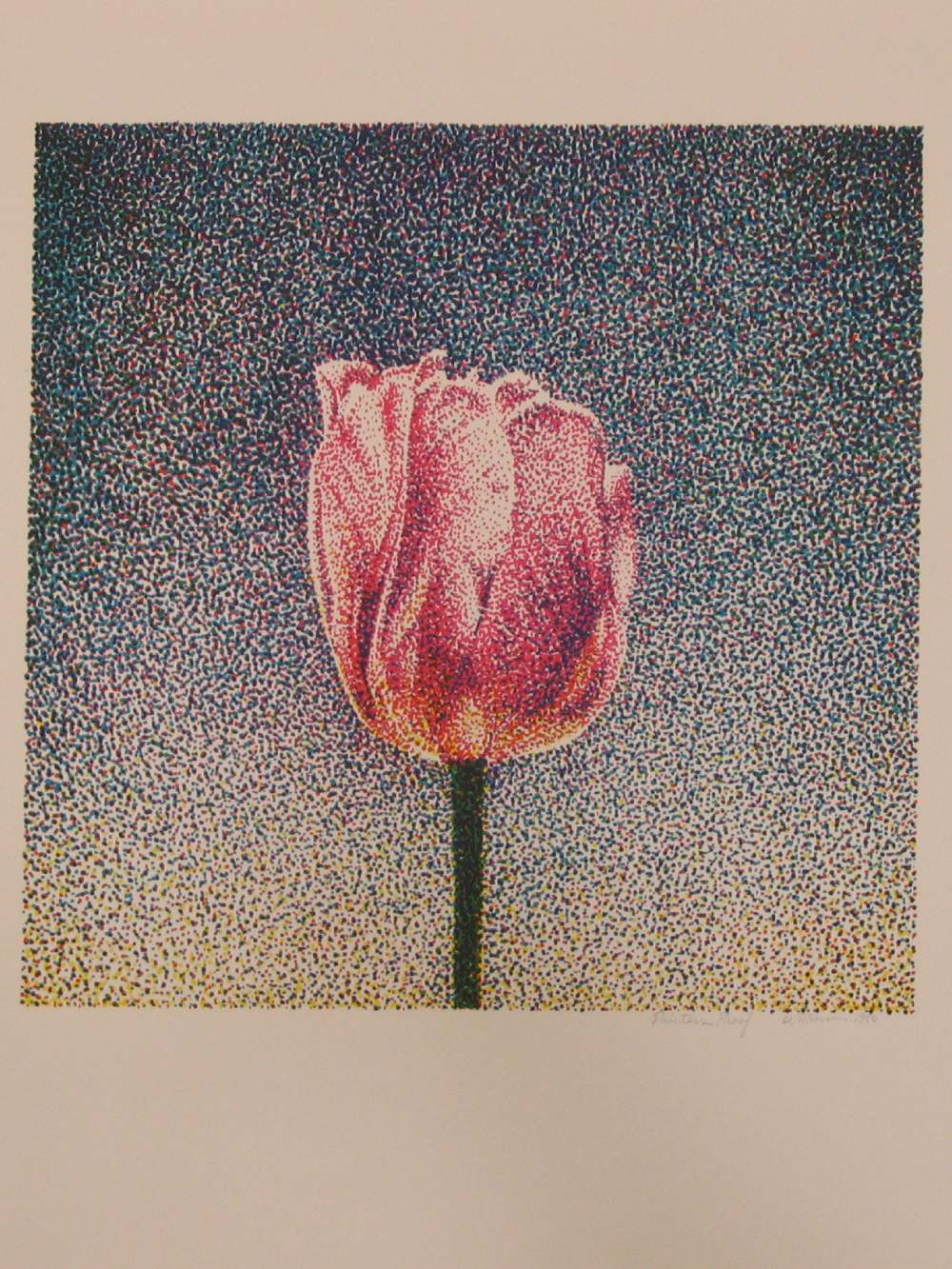Tulip 20x20 serigraph by Jerry Wilkerson 1990